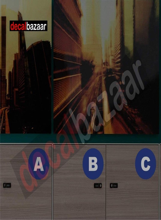 Decalbazaar A to Z Alphabet Round Letter Labels (Set 2), Vinyl Glossy Finish, 3 Inch, Blue, Indoor Outdoor Use - Image 5